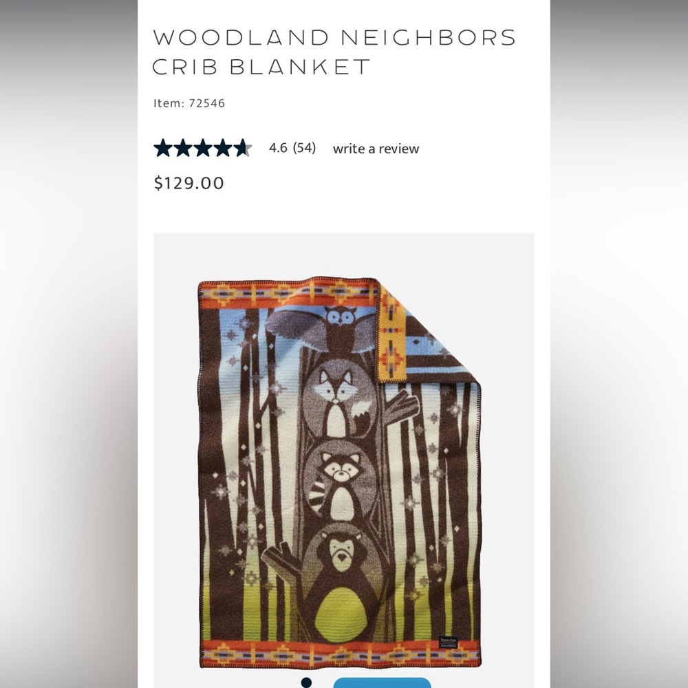 Pendleton Woodland Animal Crib Blanket - Brown and Gray